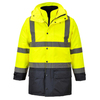 Hi-Vis 5-in-1 Contrast Executive Jacket, S768, Yellow/Navy, Size L